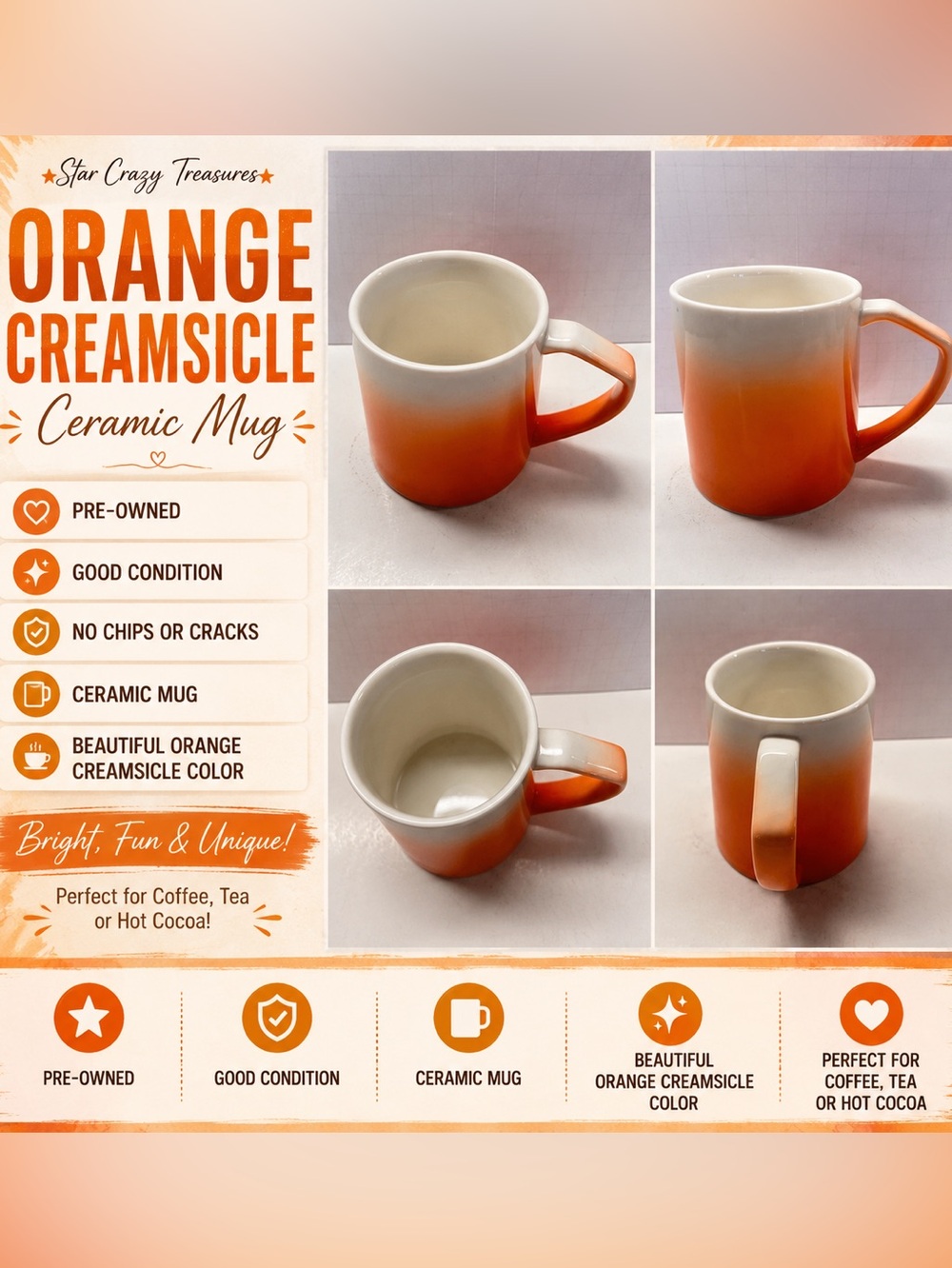 Orange Cream Sickle Design Mug